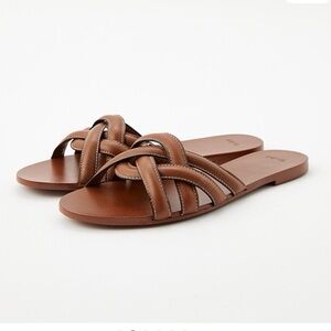 Mango MNG cognac brown, leather sandal; size EUR 39 US 8.5; NWT